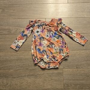 Posh Peanut Owl Print Baby Romper